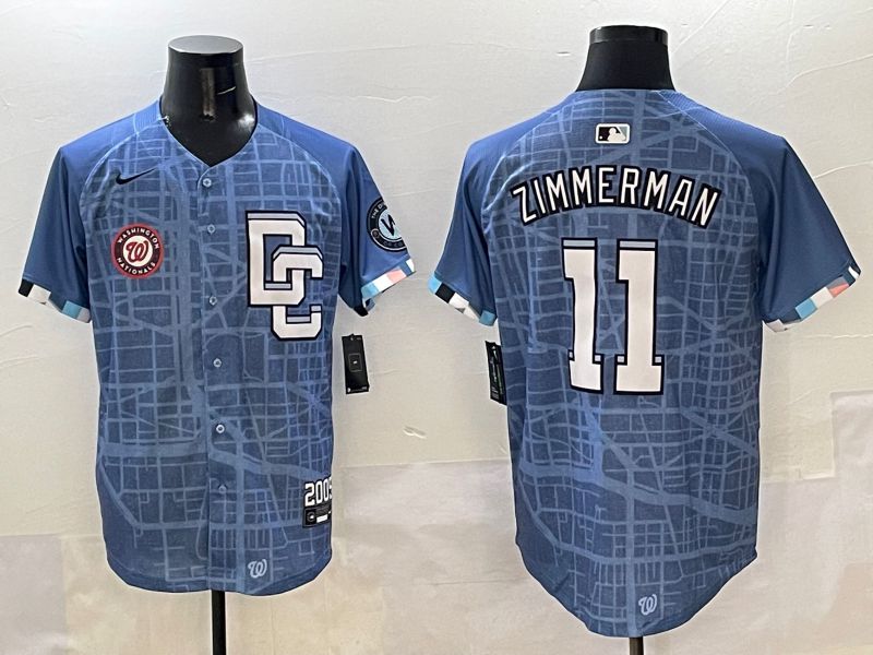 Men Washington Nationals #11 Zimmerman Blue Joint Name 2025 Nike MLB Jersey style 4->washington nationals->MLB Jersey